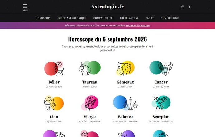Page d'accueil de astrologie.fr