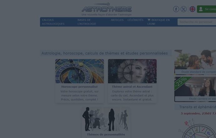 Page d'accueil de astrotheme.fr