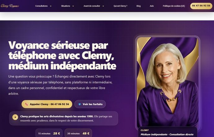Page d'accueil de clemy-voyance.fr