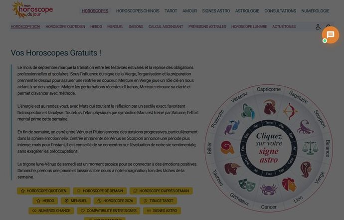 Page d'accueil de mon-horoscope-du-jour.com
