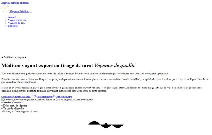 Page d'accueil de voyance-frederic.com